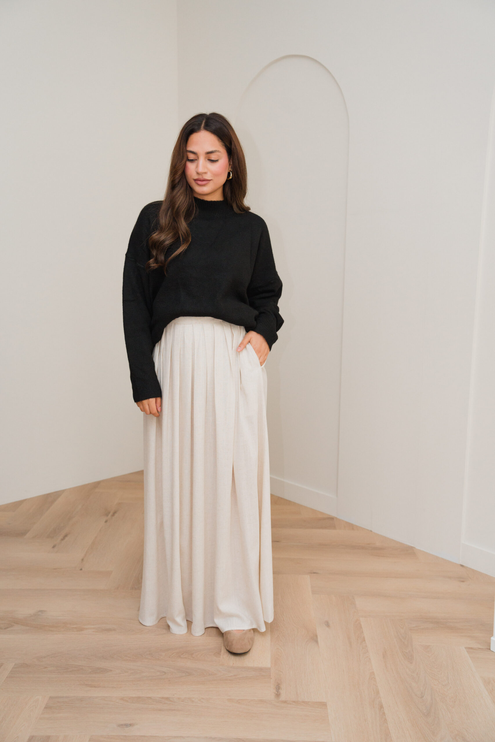 LINEN SKIRT - CREME