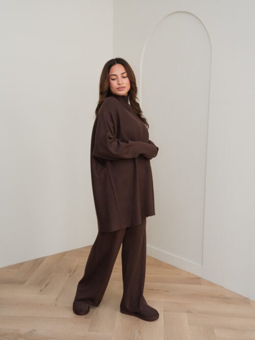 Alternative view of SMALL SLEEVE VISCOSE TWINSET - CHOCOLATE
