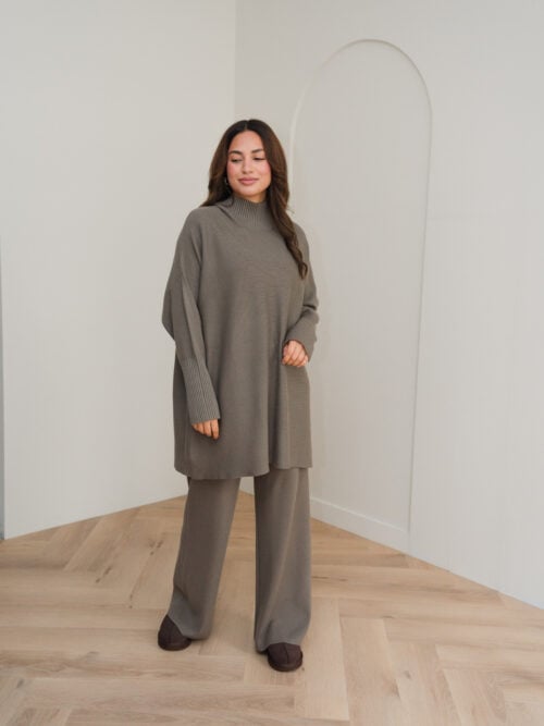 Alternative view of SMALL SLEEVE VISCOSE TWINSET - KHAKI TAUPE