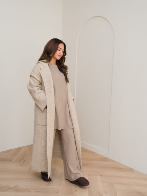 KNITTED VISCOSE TWINSET - TAUPE - Afbeelding 7