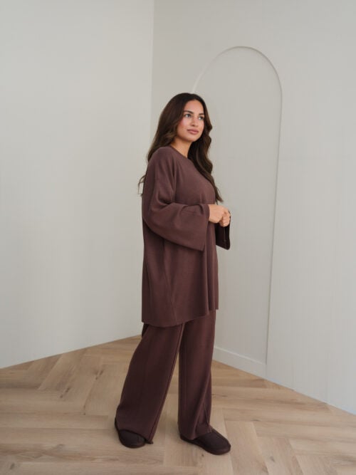 KNITTED VISCOSE TWINSET - BROWN - Afbeelding 7
