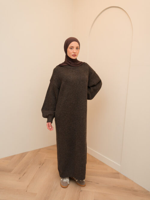 Alternative view of SWEATER DRESS - DARK BROWN