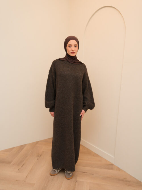 SWEATER DRESS - DARK BROWN - Afbeelding 3