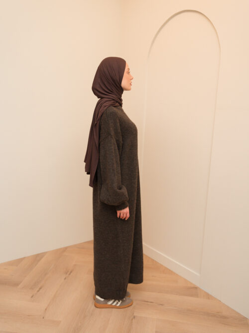 SWEATER DRESS - DARK BROWN - Afbeelding 4