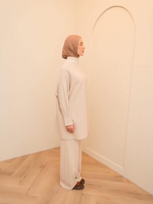 SMALL SLEEVE VISCOSE TWINSET - SAND - Afbeelding 5