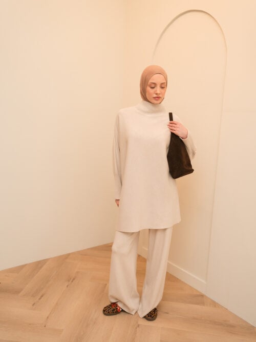 SMALL SLEEVE VISCOSE TWINSET - SAND - Afbeelding 6