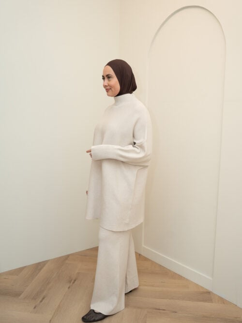 Alternative view of SMALL SLEEVE VISCOSE TWINSET - SAND