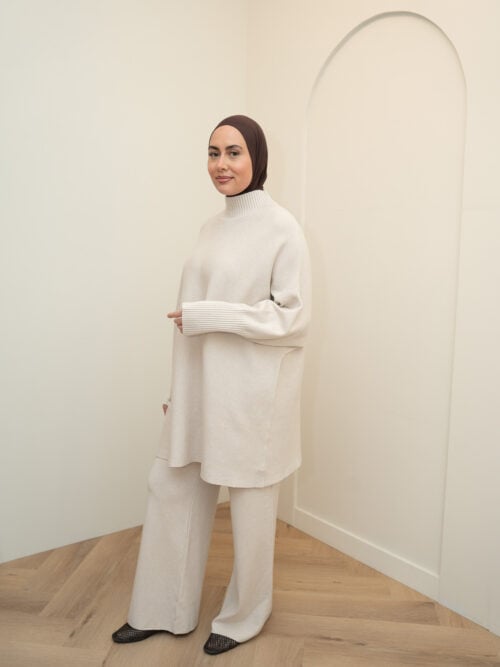 SMALL SLEEVE VISCOSE TWINSET - SAND - Afbeelding 3