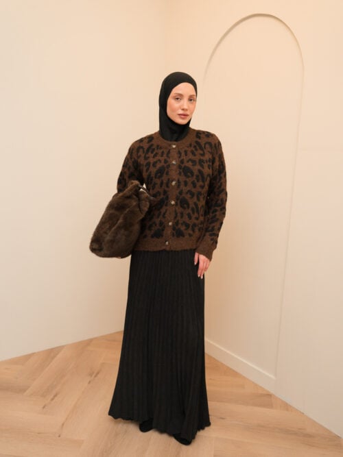 Alternative view of PRINTED VEST - BROWN