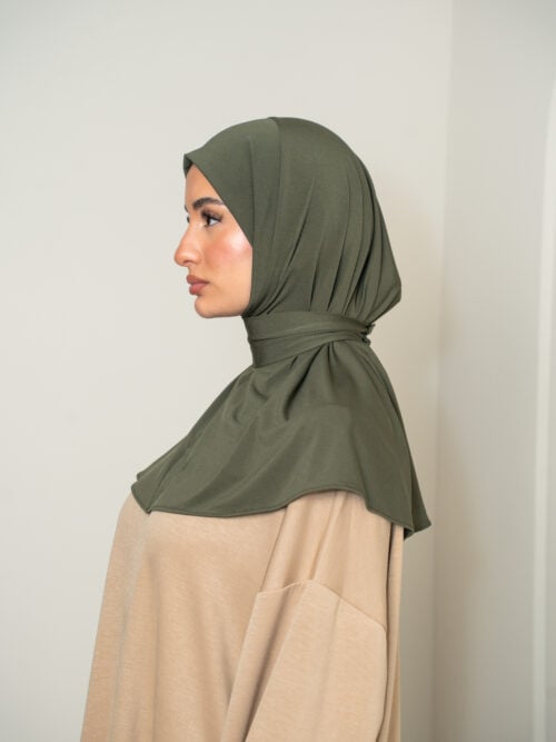 Alternative view of STAPLE SCARF - SOFT OLIVE