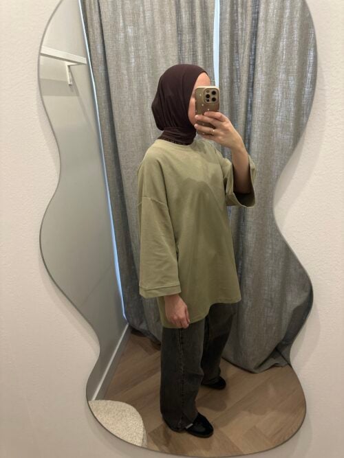 Alternative view of COTTON TOP 3/4 - LIGHT SAGE