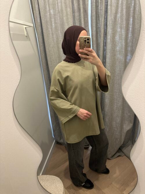 COTTON TOP 3/4 - LIGHT SAGE