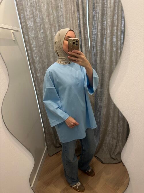 COTTON TOP 3/4 - BABYBLUE