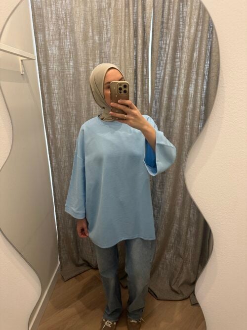 Alternative view of COTTON TOP 3/4 - BABYBLUE