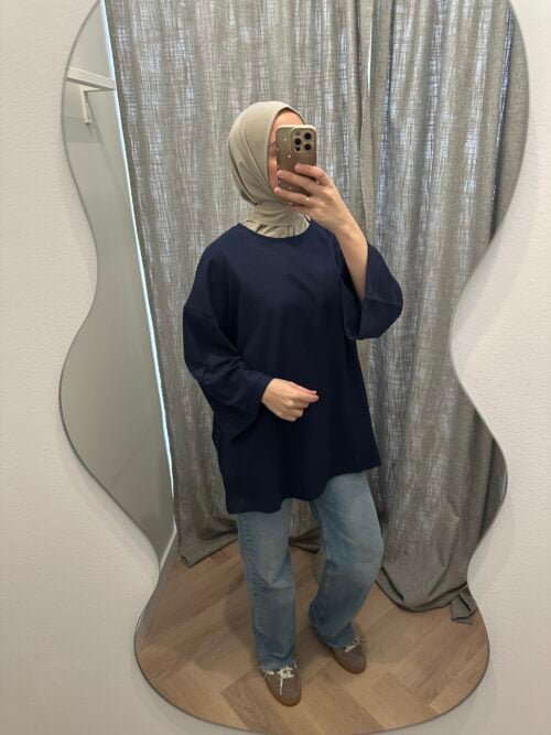 Alternative view of COTTON TOP 3/4 - NAVY