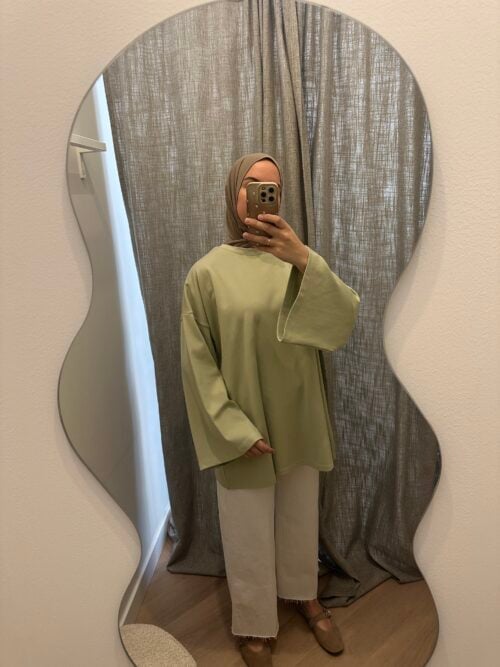 Alternative view of LONGSLEEVE COTTON TOP - LEAF