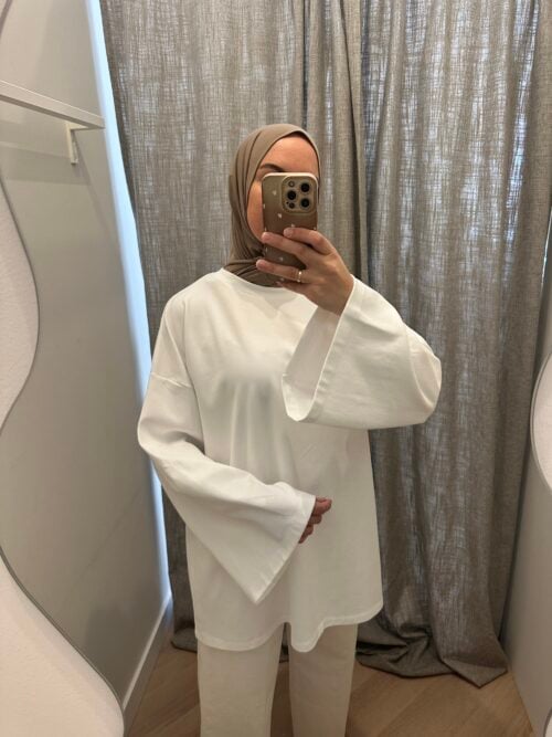 LONGSLEEVE COTTON TOP - WHITE
