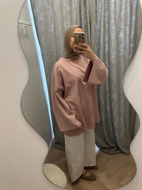 Alternative view of LONGSLEEVE COTTON TOP - BABYPINK