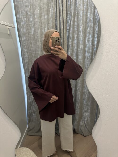 Alternative view of LONGSLEEVE COTTON TOP - DEEP PRUPLE