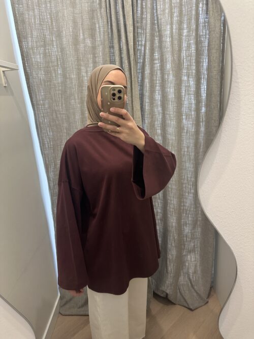 LONGSLEEVE COTTON TOP - DEEP PRUPLE