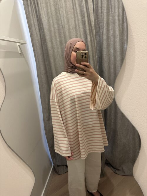 STRIPED LONGSLEEVE TOP - ROSE