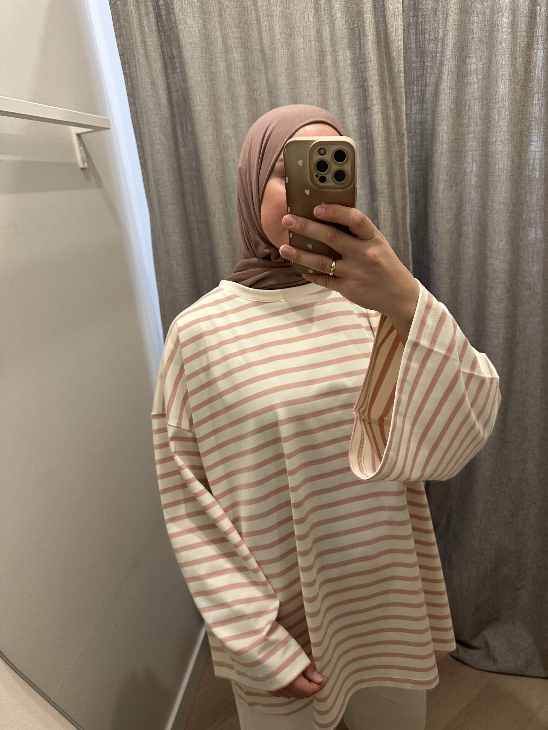STRIPED LONGSLEEVE TOP - ROSE - Afbeelding 3