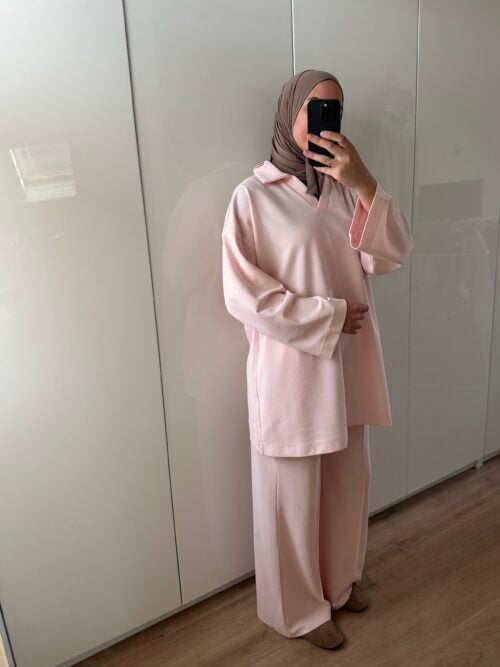 Alternative view of COTTON TWINSET - PASTEL PINK