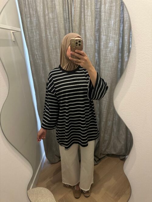 DOUBLE STRIPED TOP - BLACK