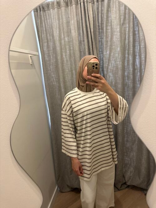 DOUBLE STRIPED TOP - BEIGE