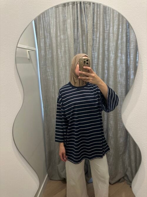 DOUBLE STRIPED TOP - NAVY