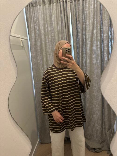 DOUBLE STRIPED TOP - BROWN