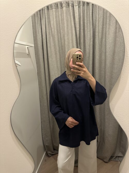 Alternative view of COTTON POLO TOP - NAVY