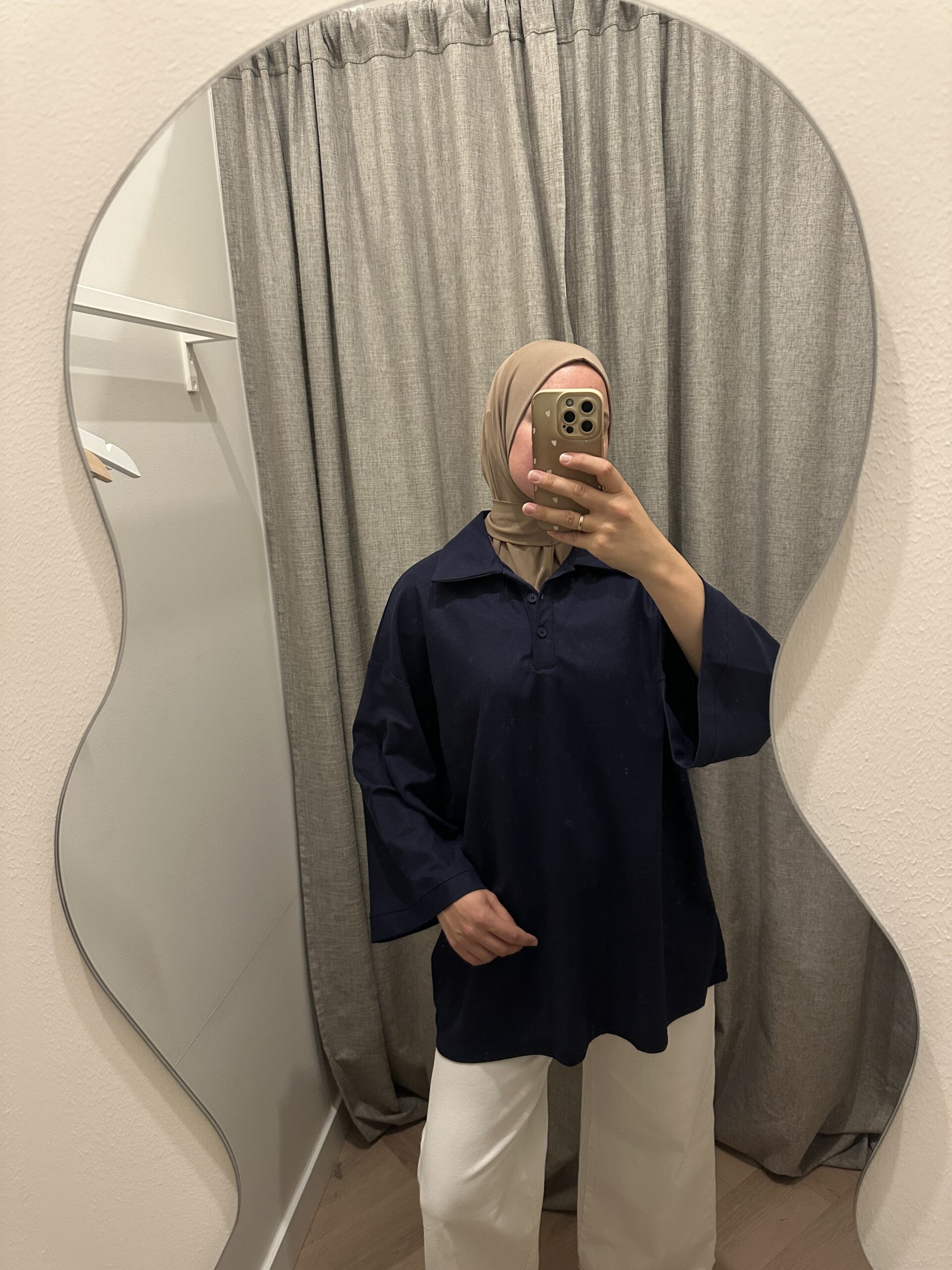 COTTON POLO TOP - NAVY