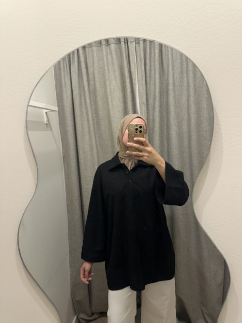 POLO COTTON TOP - BLACK