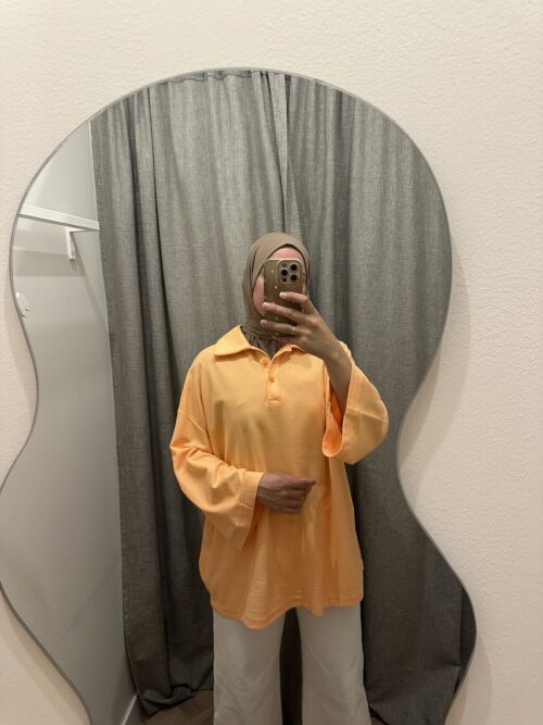 POLO COTTON TOP - PEACHY