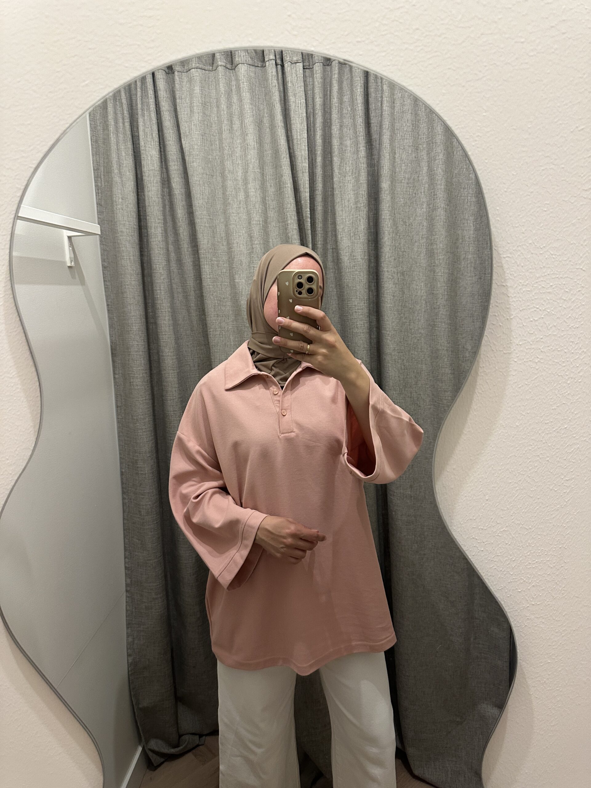 COTTON POLO TOP - BABY PINK