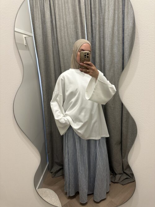 Alternative view of COTTON AYA SKIRT - PASTEL BLUE