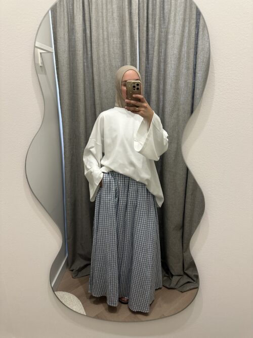 COTTON AYA SKIRT - PASTEL BLUE