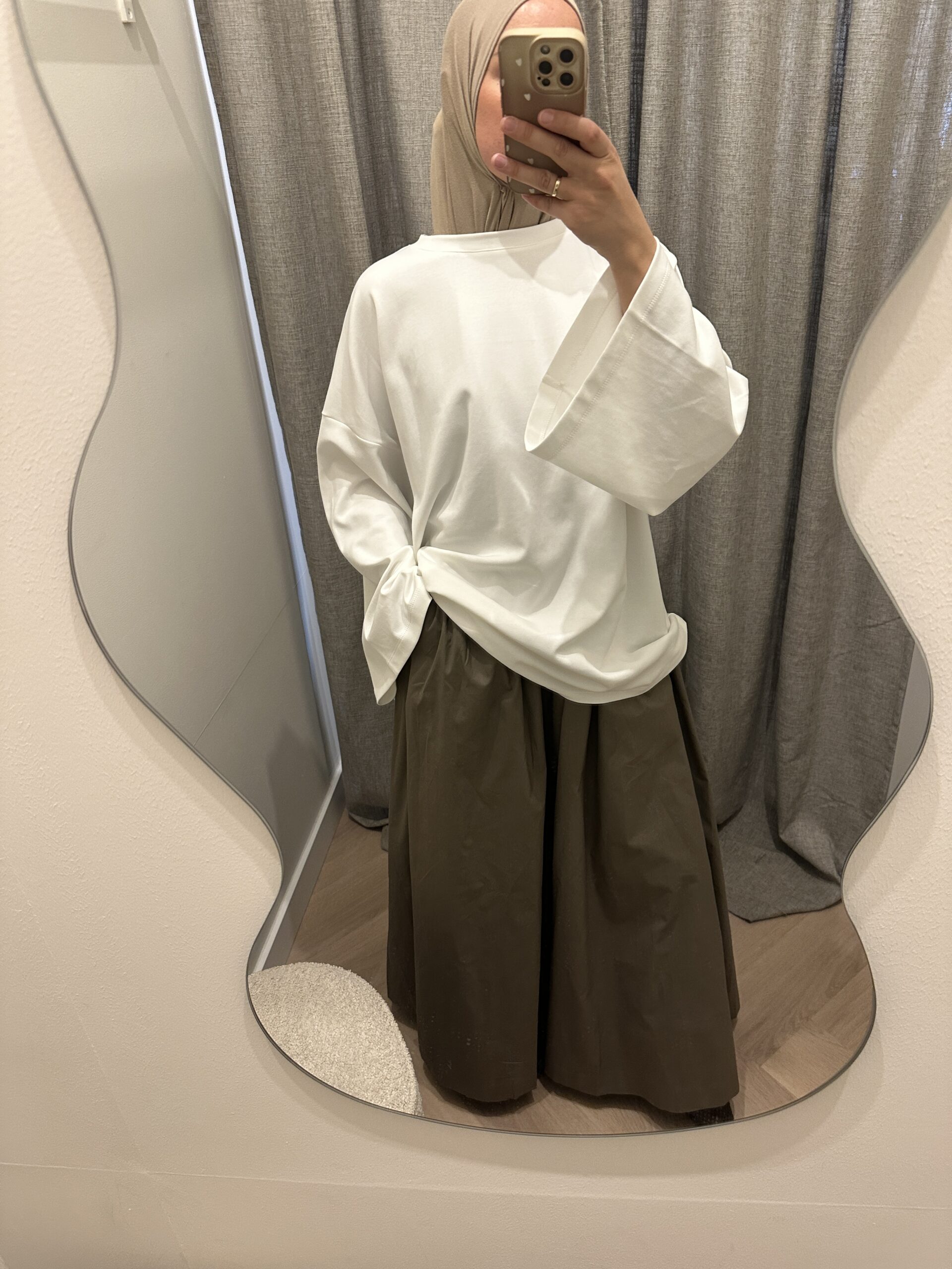 COTTON SKIRT - TAUPE BROWN - Afbeelding 2