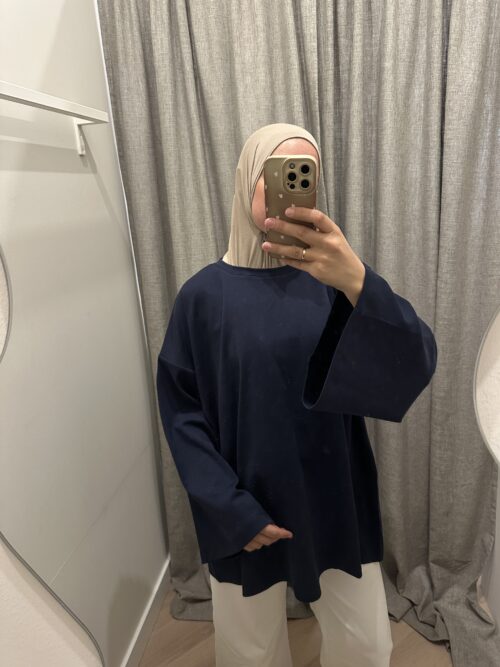 LONGSLEEVE COTTON TOP - MARINE