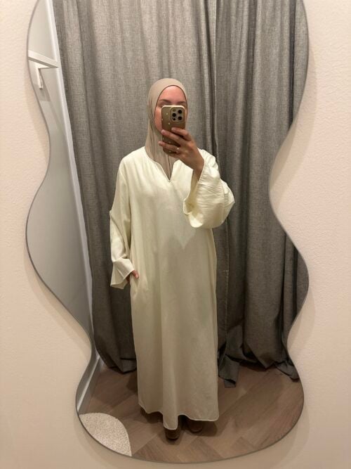 VISCOSE ABAYA - BUTTERYELLOW CREME