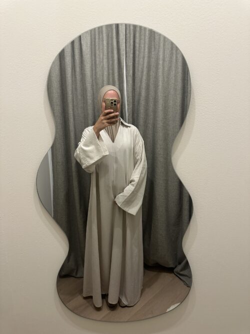 RAYON DRESS - BEIGE - Afbeelding 3