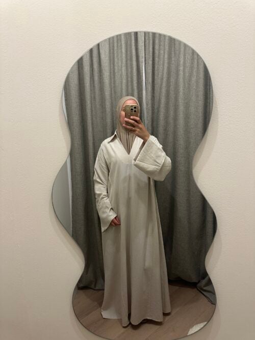 RAYON DRESS - BEIGE