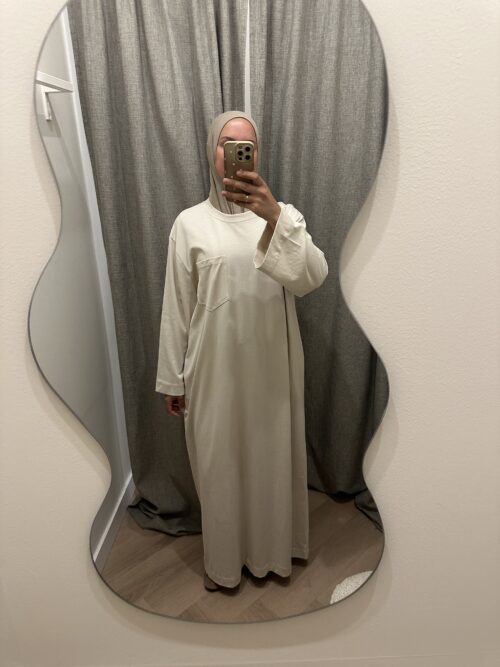 BASIC COTTON DRESS - BEIGE