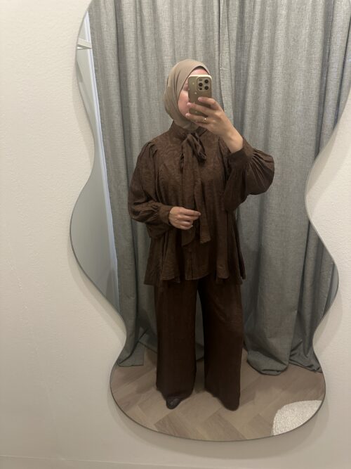 VISCOSE TWINSET BOW - BROWN - Afbeelding 4