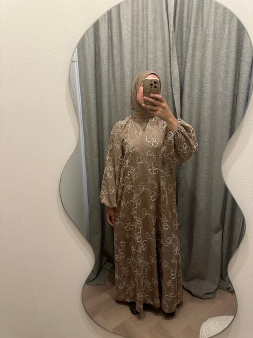 Alternative view of COTTON PATERN DRESS - MOCHA
