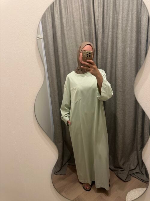 Alternative view of BASIC COTTON DRESS - PASTEL MINT