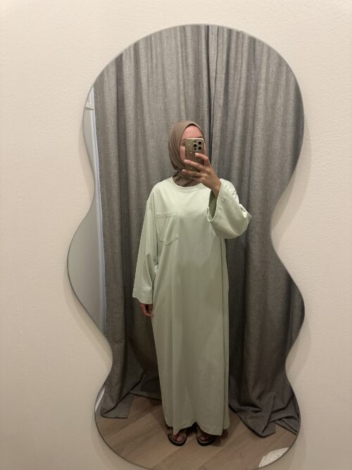BASIC COTTON DRESS - PASTEL MINT - Afbeelding 3