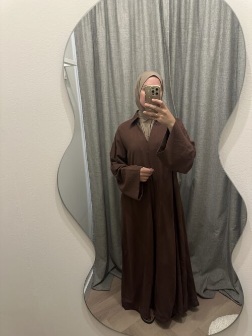 RAYON DRESS - BROWN