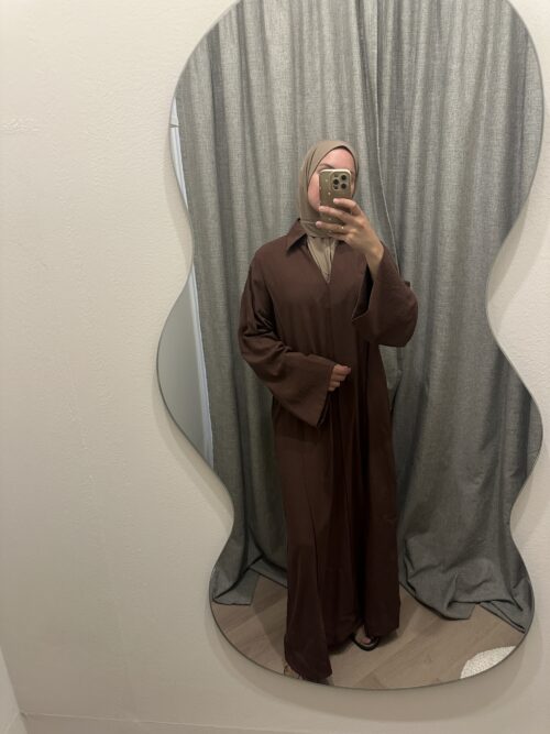 RAYON DRESS - BROWN - Afbeelding 3